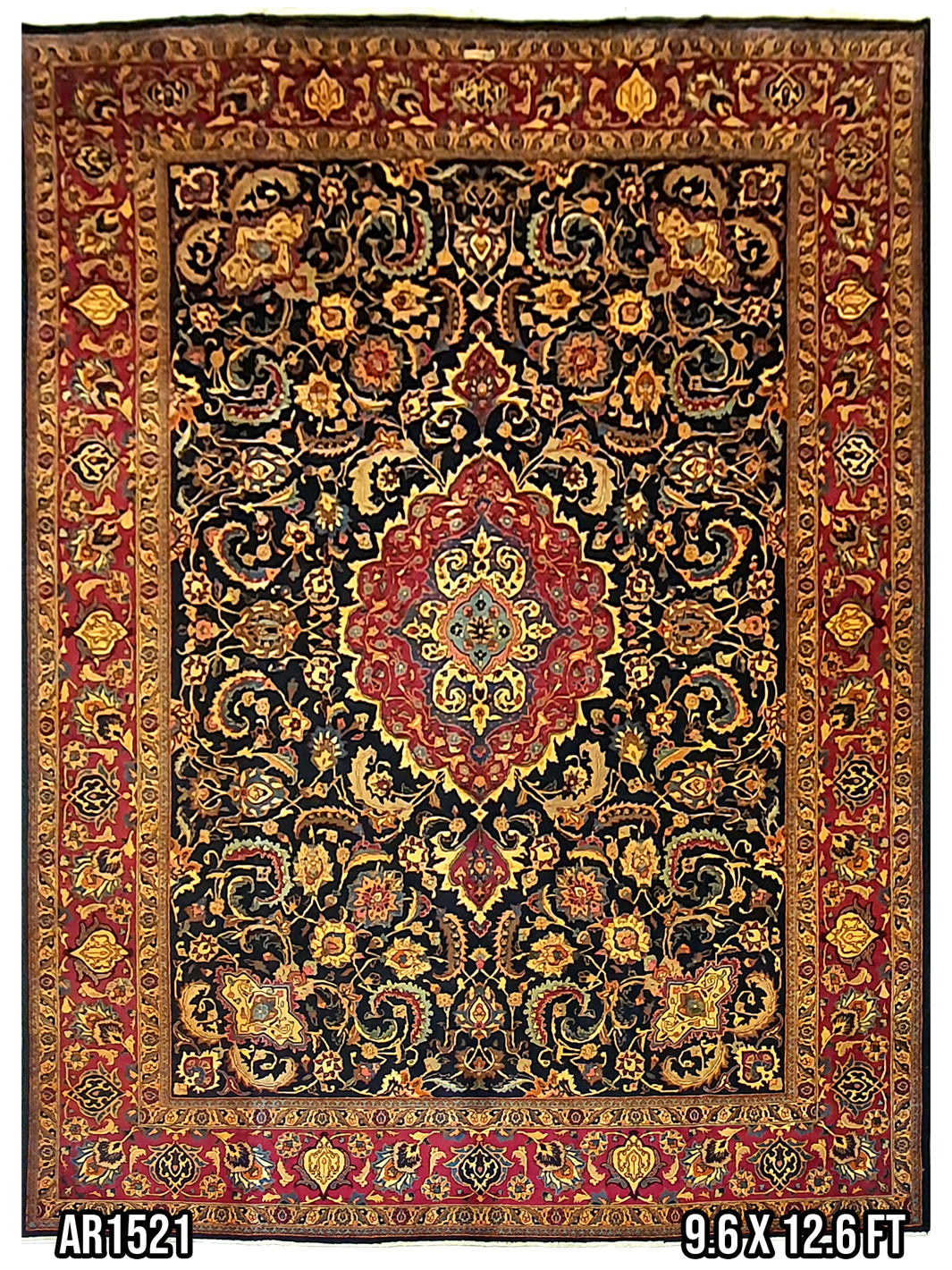 Persian Isfahan Wool Tribal Design - 9.6 X 12.6 FT - AR1521