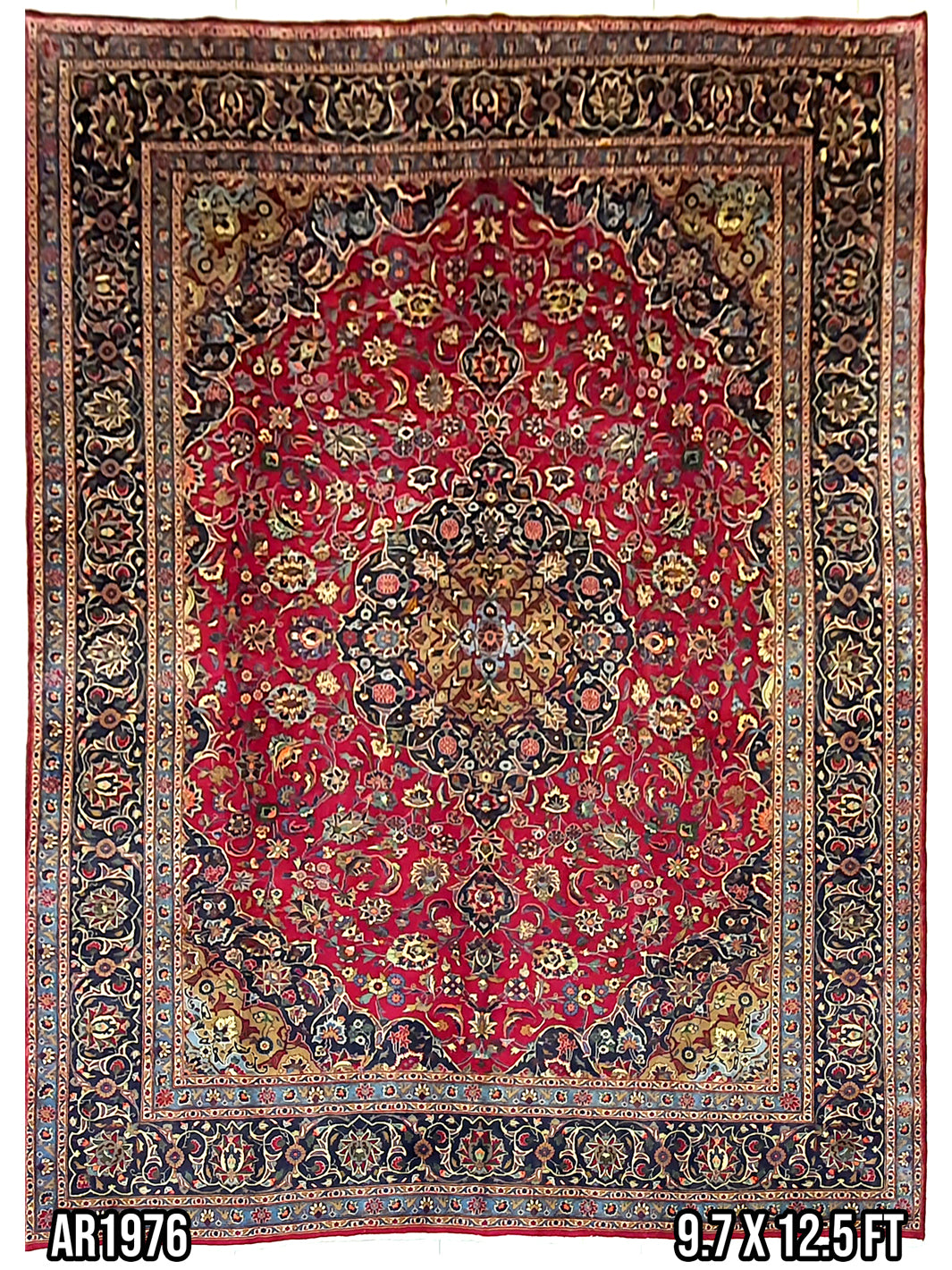 Persian Keshan Centre Medallion - 9.7 X 12.5 FT - AR1976