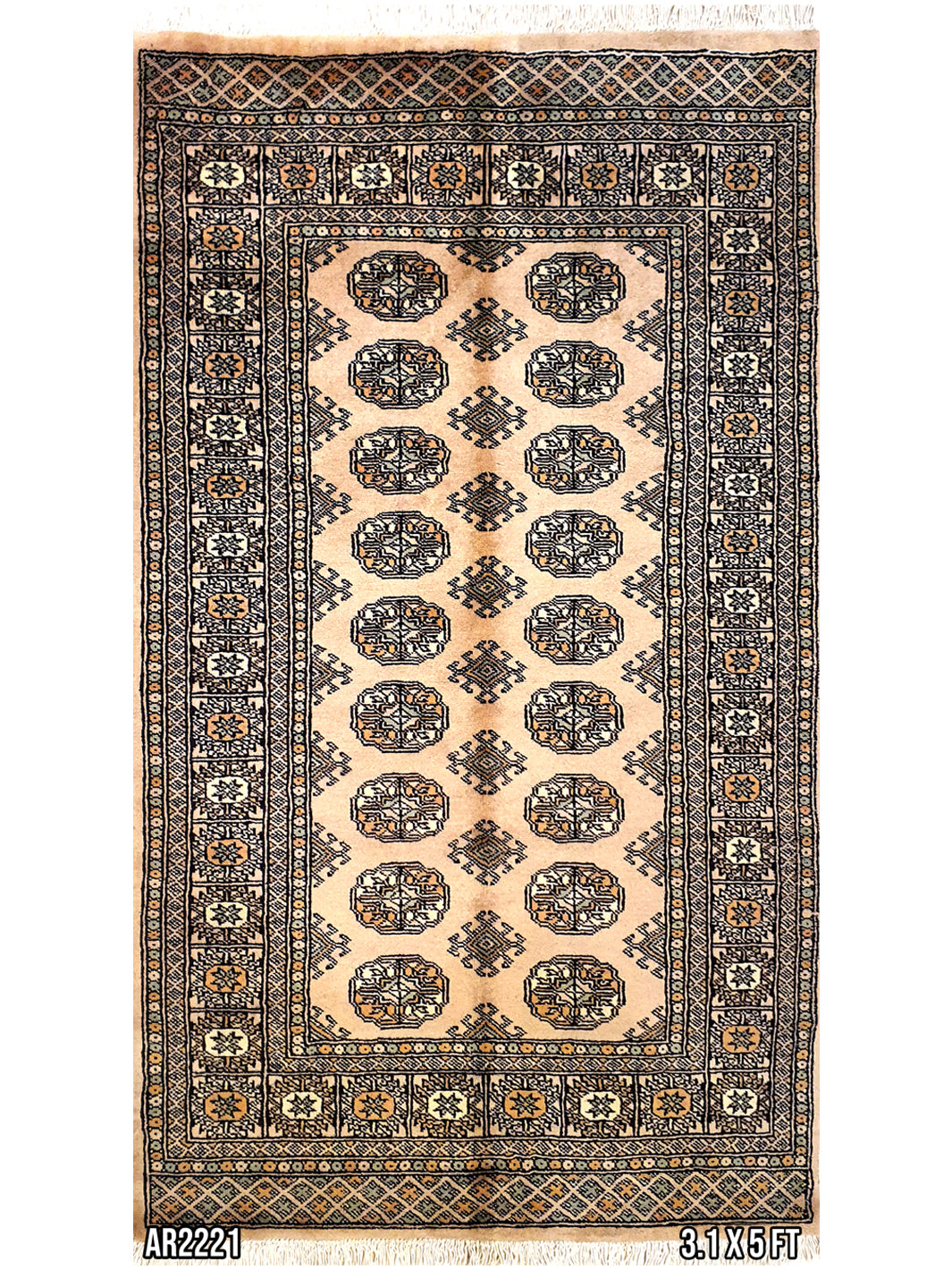 Persian Bukhara Small Carpet - 3.01 X 5.0 FT - AR2221