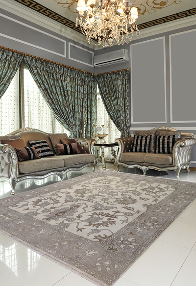 Indo Isfahan Silk and Wool Allover Floral Design - VP070