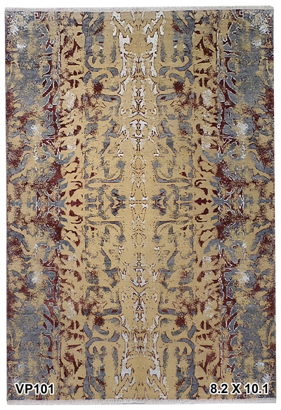 Superfine Vintage Allover Flowers Design Brown and Green-VP101