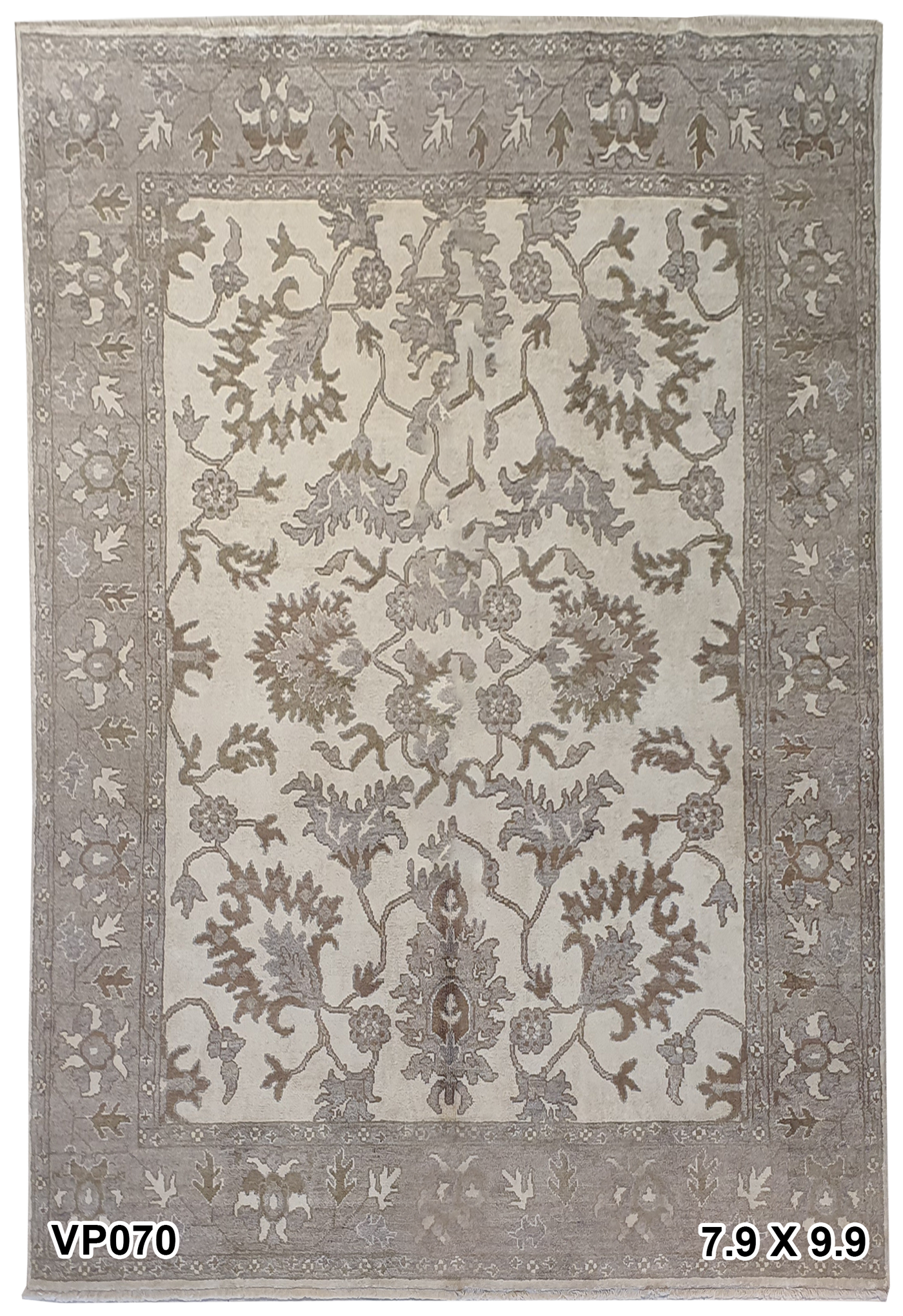 Indo Isfahan Silk and Wool Allover Floral Design - VP070