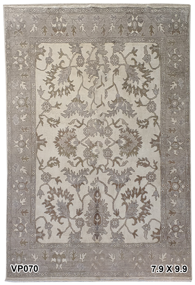 Indo Isfahan Silk and Wool Allover Floral Design - VP070