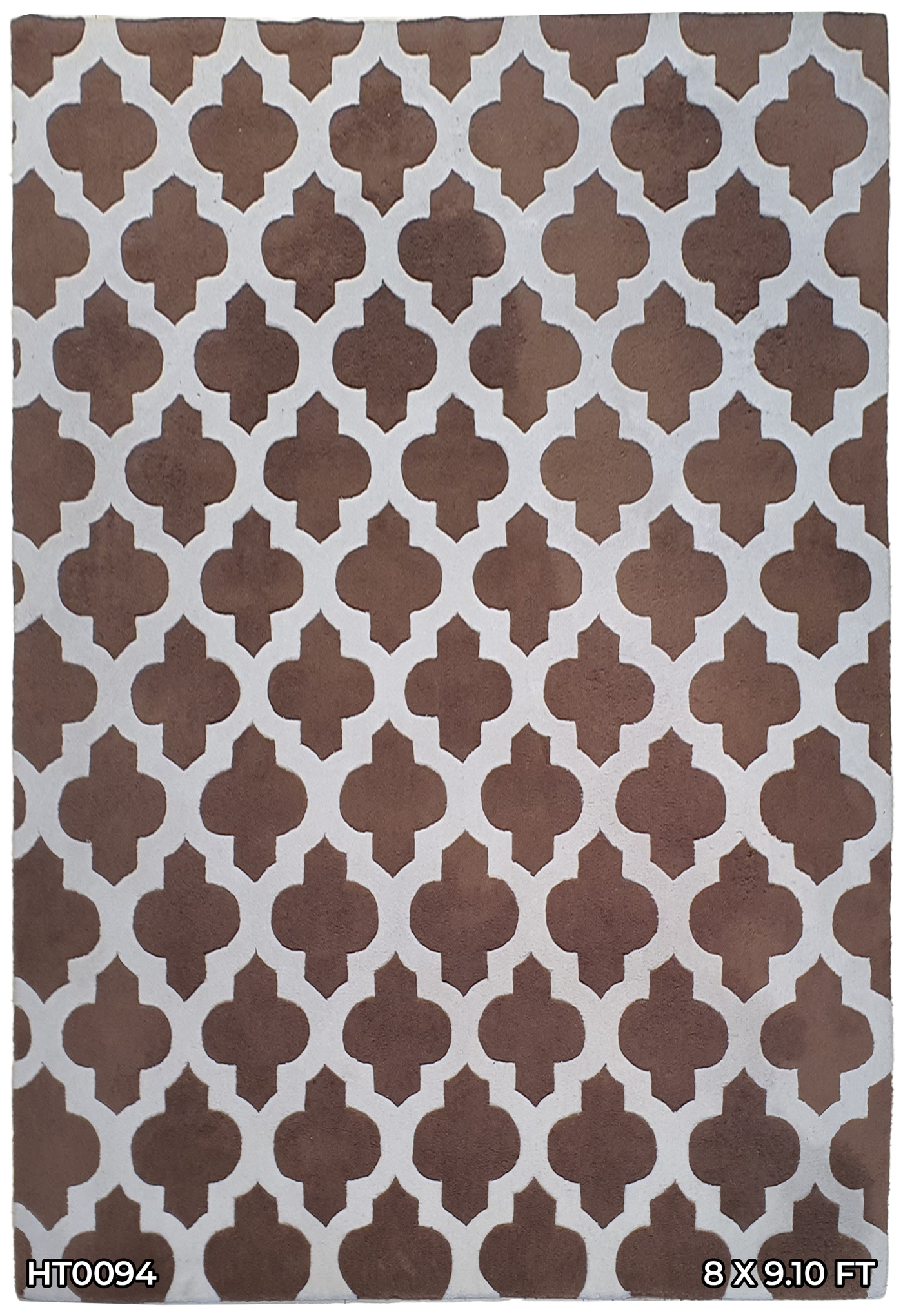SUPERFINE HAND TUFTED MODERN WOOL VINTAGE WHITE & BROWN - HT0094
