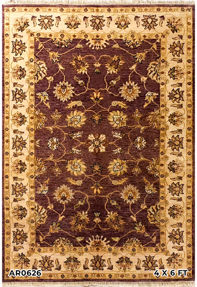 Indo Khazak Design Purple and Cream - AR0626