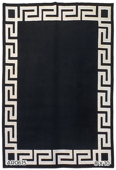 Superfine Indo Versace Black & Silk White Border - AR0615T
