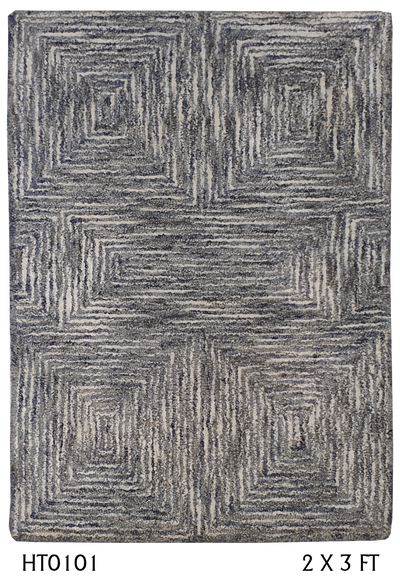 SUPERFINE HAND TUFTED LOOP & CUT PILE CARPET SAMPLE - HT0101