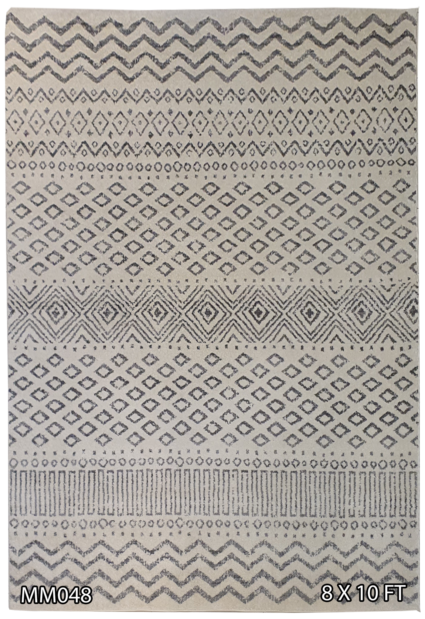MACHINE MADE MODERN MULTIPLE DESIGN WHITE & GREY - MM048