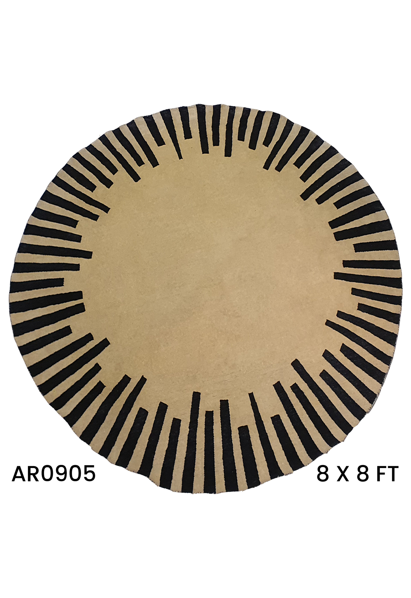 Modern Gabbah with Stripes Design Cream and Black - AR0905