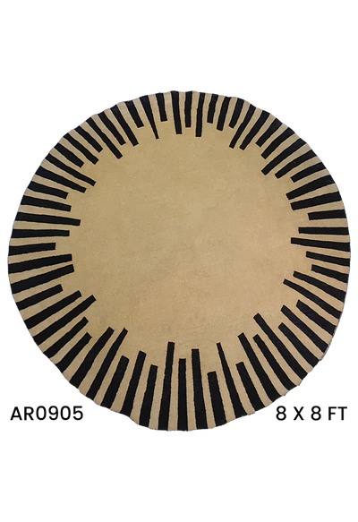 Modern Gabbah with Stripes Design Cream and Black - AR0905