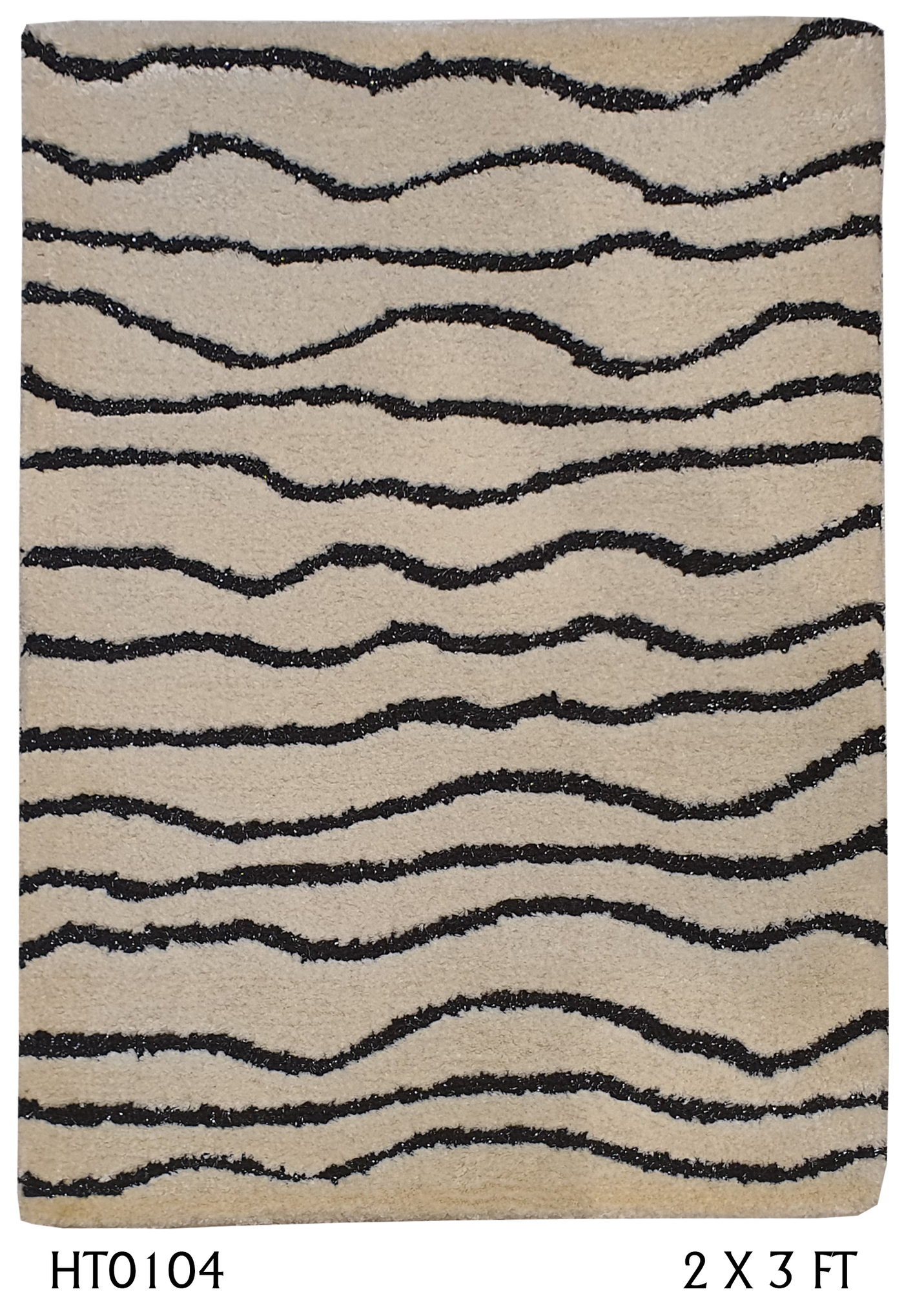 SUPERFINE HAND TUFTED LOOP & CUT PILE ZIGZAG CARPET SAMPLE - HT0104