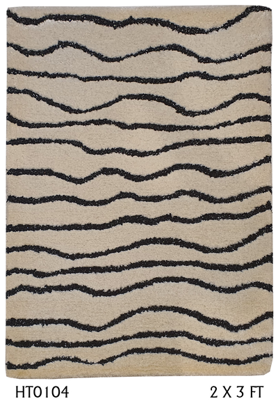 SUPERFINE HAND TUFTED LOOP & CUT PILE ZIGZAG CARPET SAMPLE - HT0104