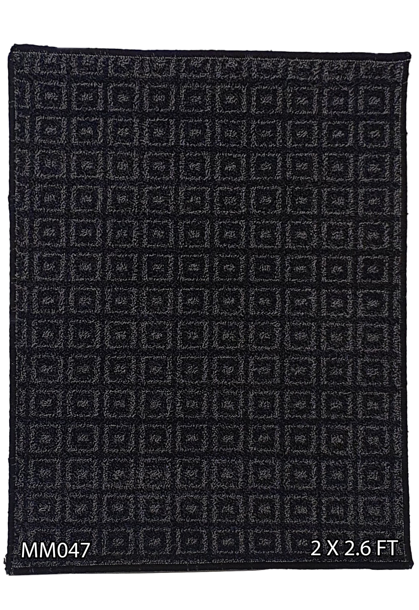 MACHINE MADE EMBOSS BOX DESIGN BLACK & WHITE DOOR MAT - MM047