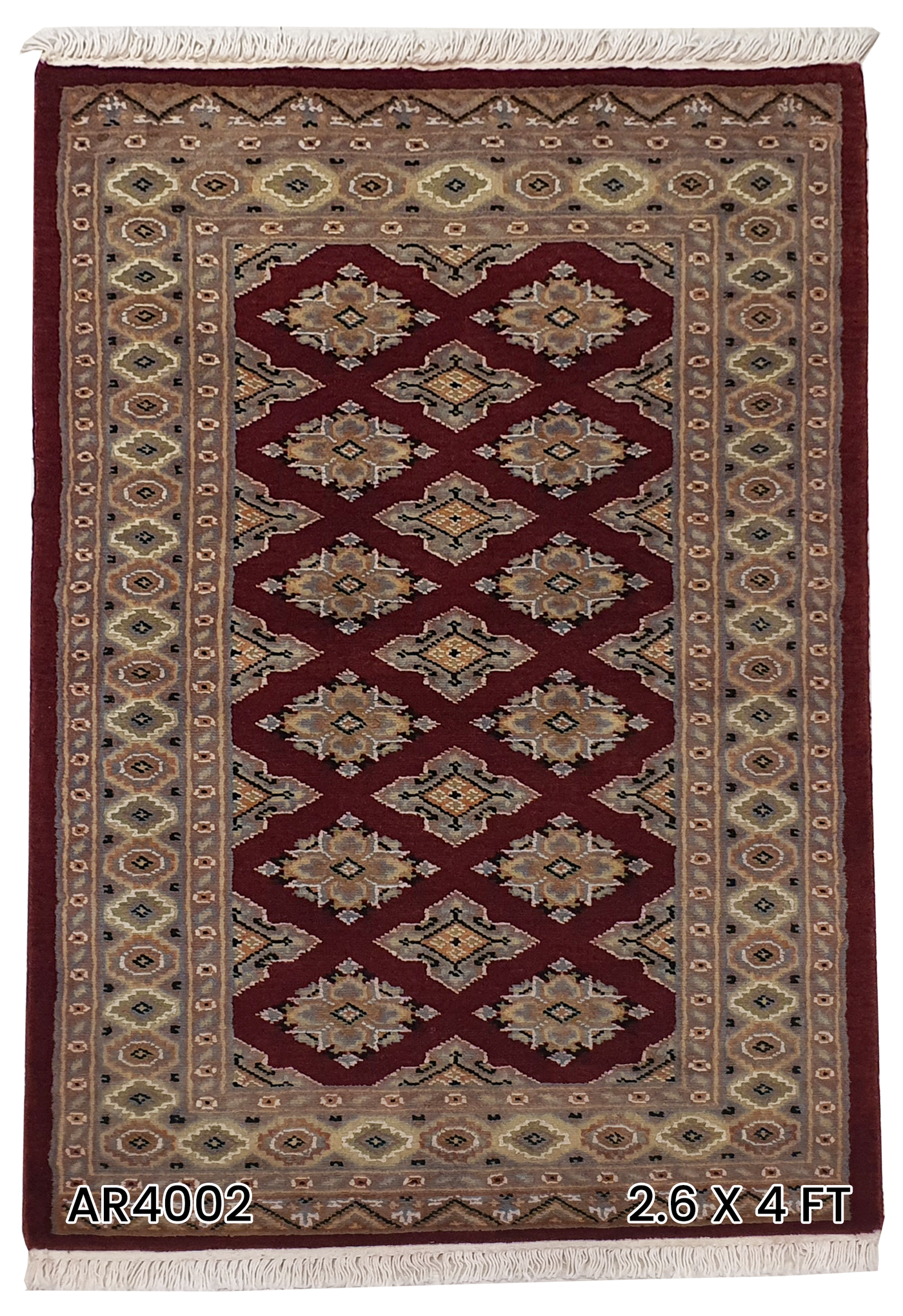 SUPERFINE BUKHARA RED & BROWN ALLOVER DESIGN WITH SILK - AR4002