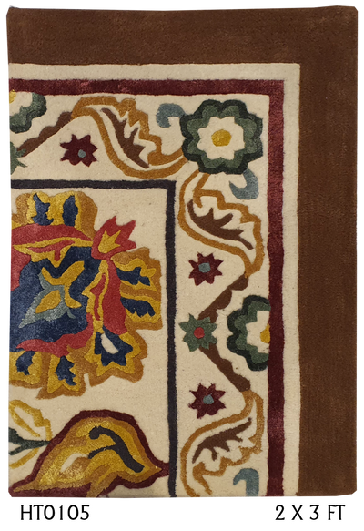 SUPERFINE HAND TUFTED VISCOSE WITH WOOL HI & LOW PILE CARPET SAMPLE - HT0105