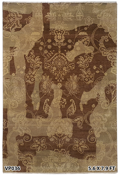 Superfine Classic Floral Wool Allover Artwork -VP036