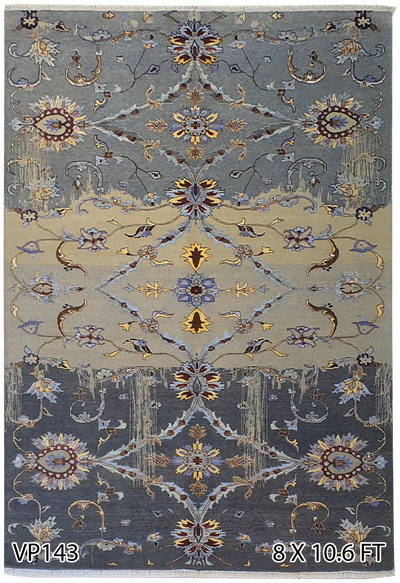 Persian Classic Floral Design Cream and Grey - VP143