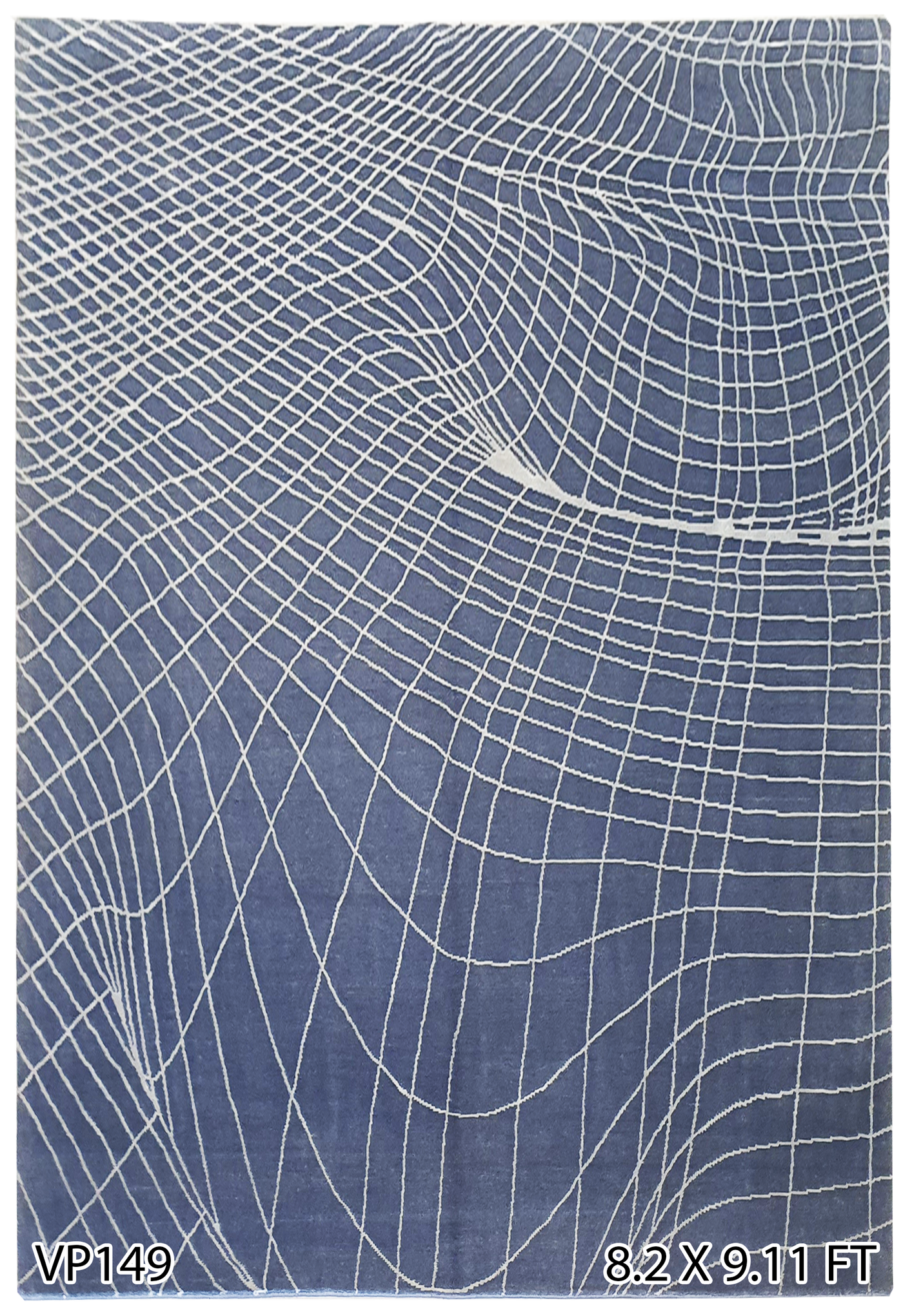 Superfine Modern Abstract Design Allover Lines Motif Grey With White Silk Motif-VP149