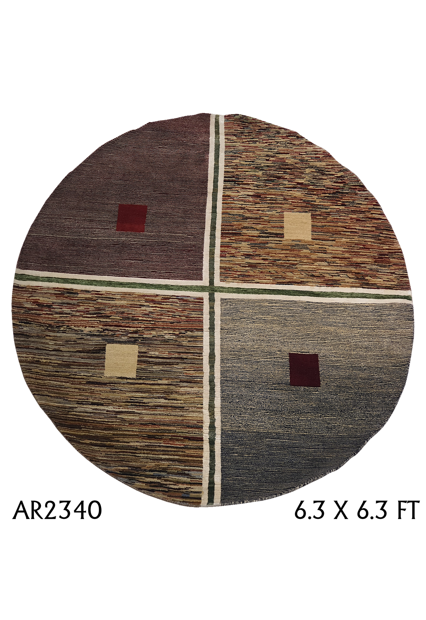 Square Silk Cross Round Rug - AR2340