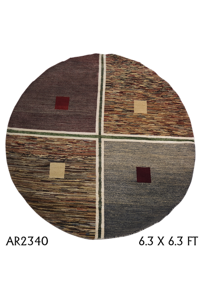 Square Silk Cross Round Rug - AR2340