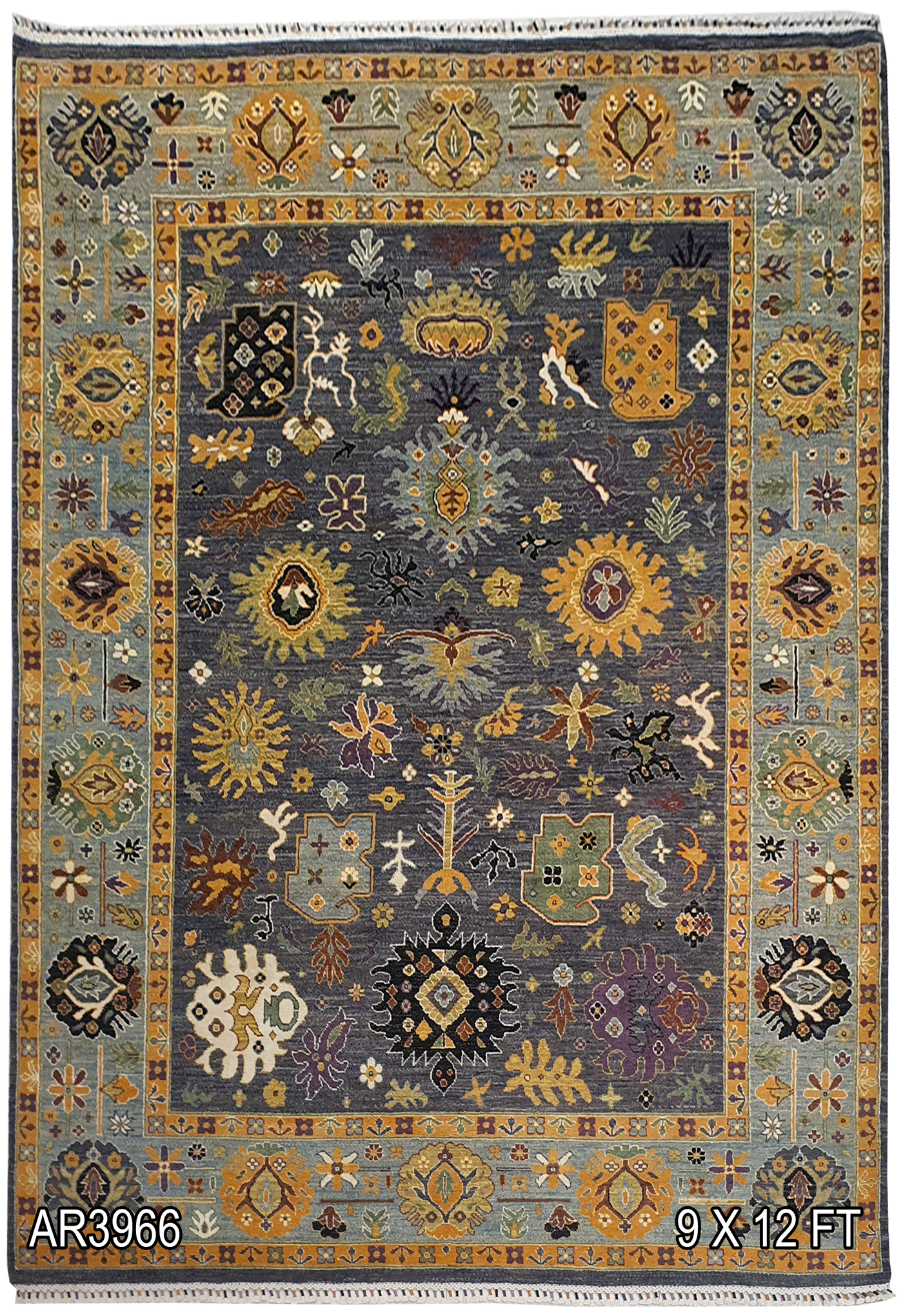 SUPERFINE PERSIAN OUSHAK WOOL WITH SILK MADE BY MULTICOLOUR HAND SPIN WOOL - AR3966