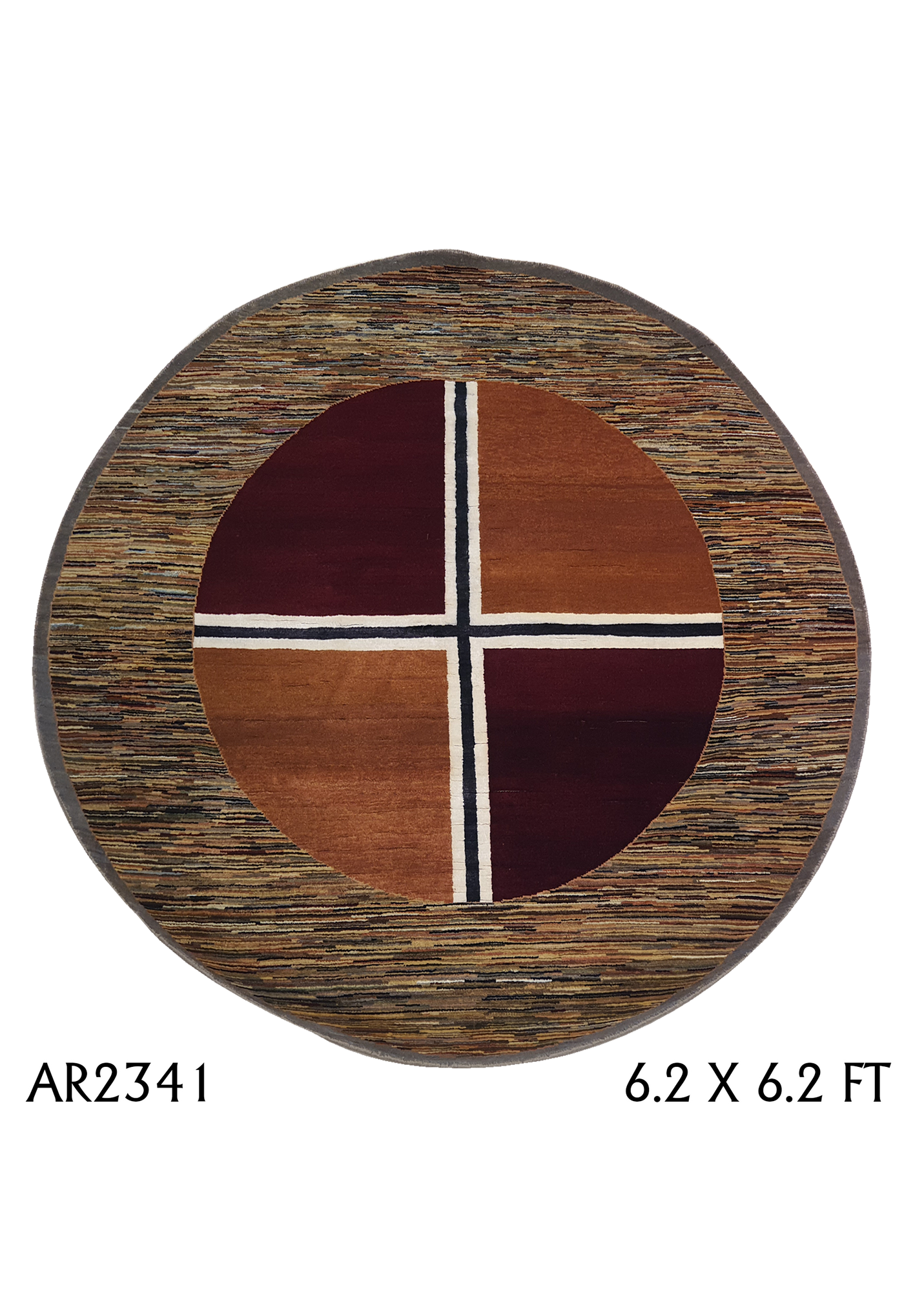 Square Silk Cross Round Rug - AR2341