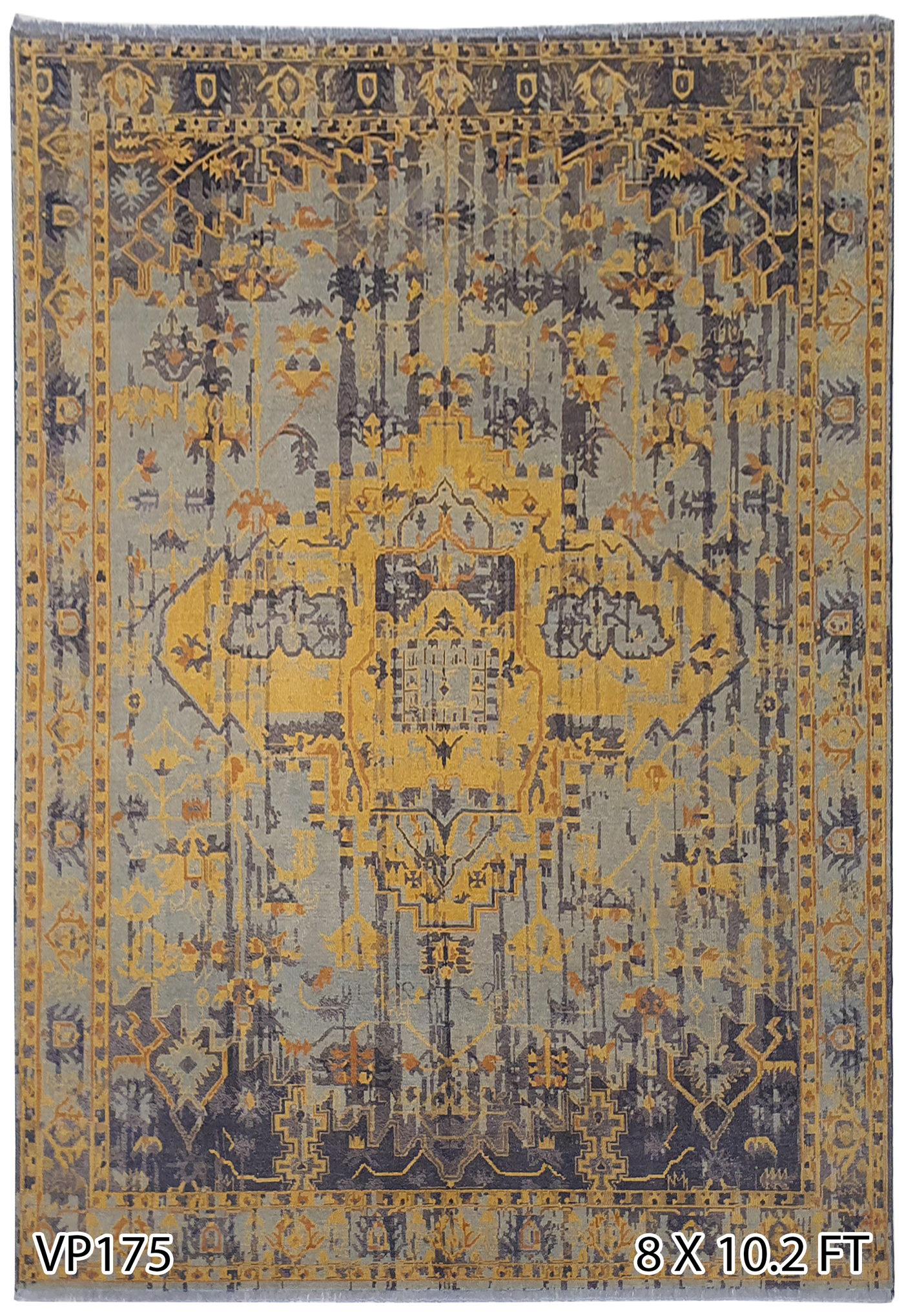 Superfine Galaxy Classic Vintage Brown and Blue Kirman Motif-VP175