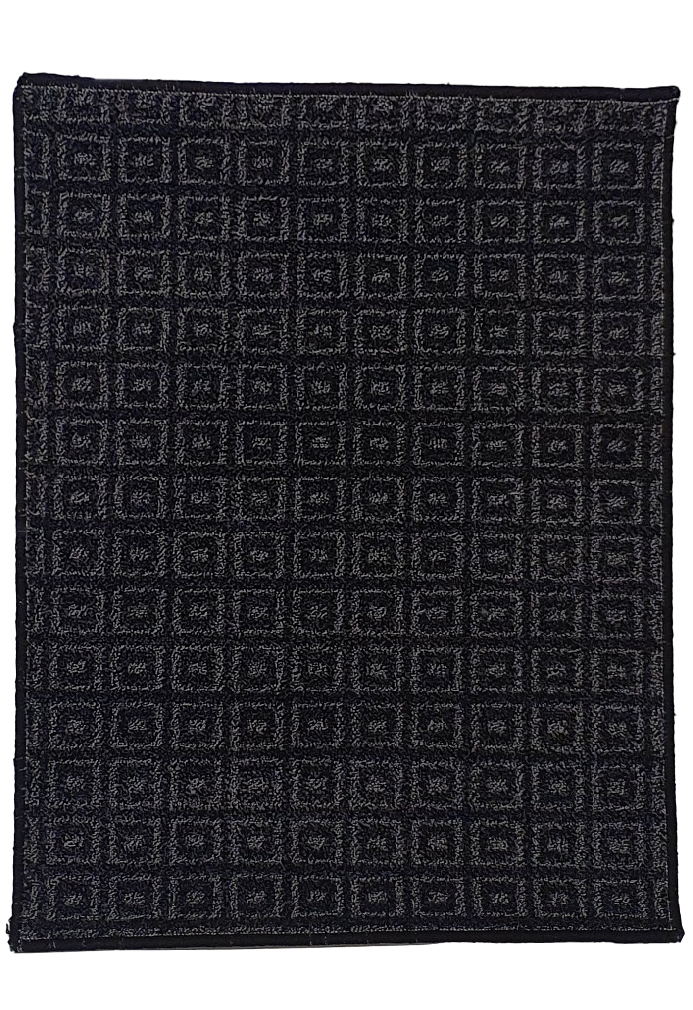 MACHINE MADE EMBOSS BOX DESIGN BLACK & WHITE DOOR MAT - MM047