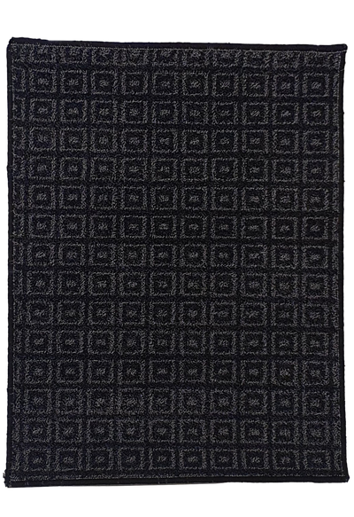 MACHINE MADE EMBOSS BOX DESIGN BLACK & WHITE DOOR MAT - MM047