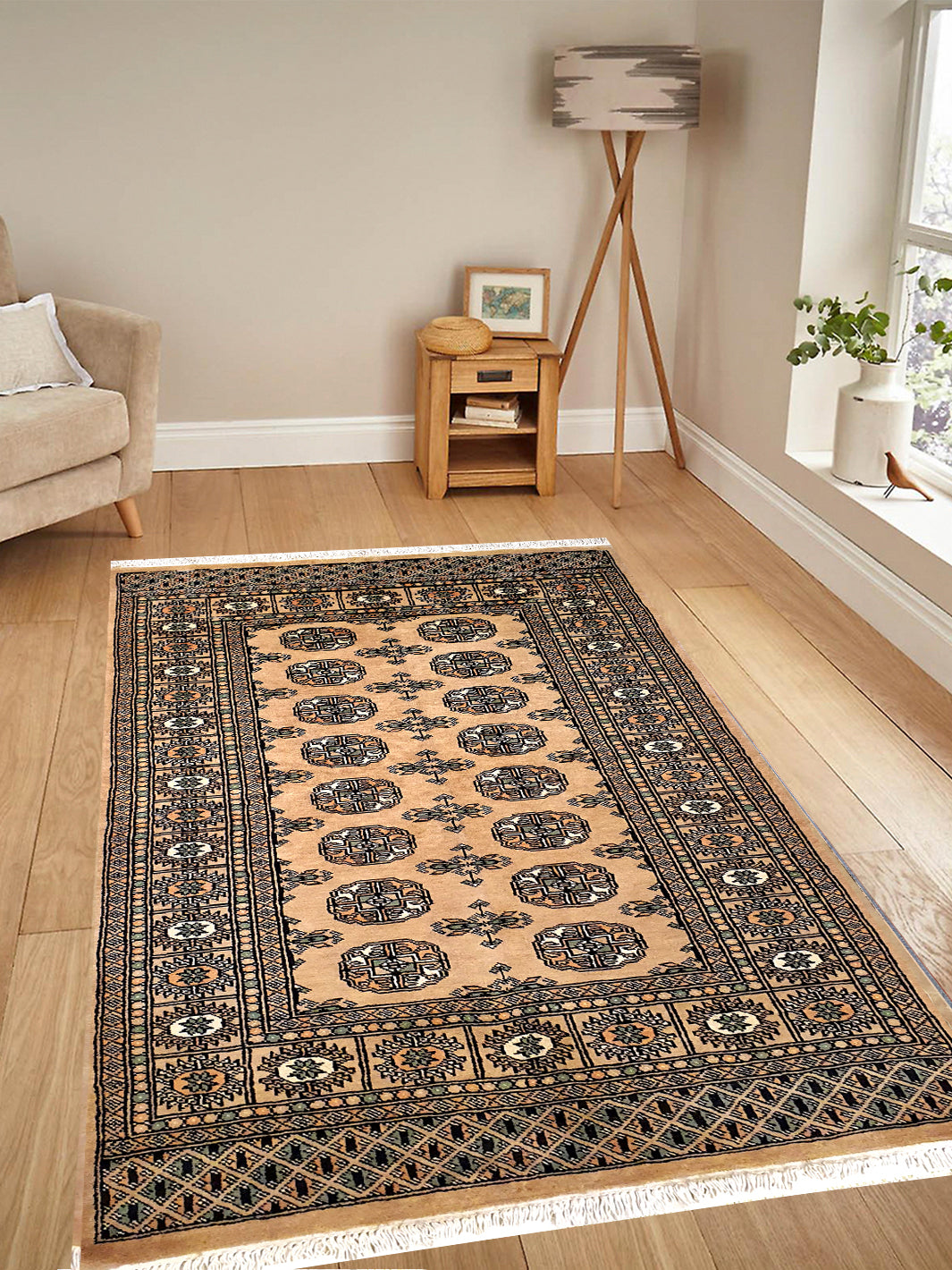 Persian Bokharah Light Brown - 3.02 X 5.04 FT - AR2229