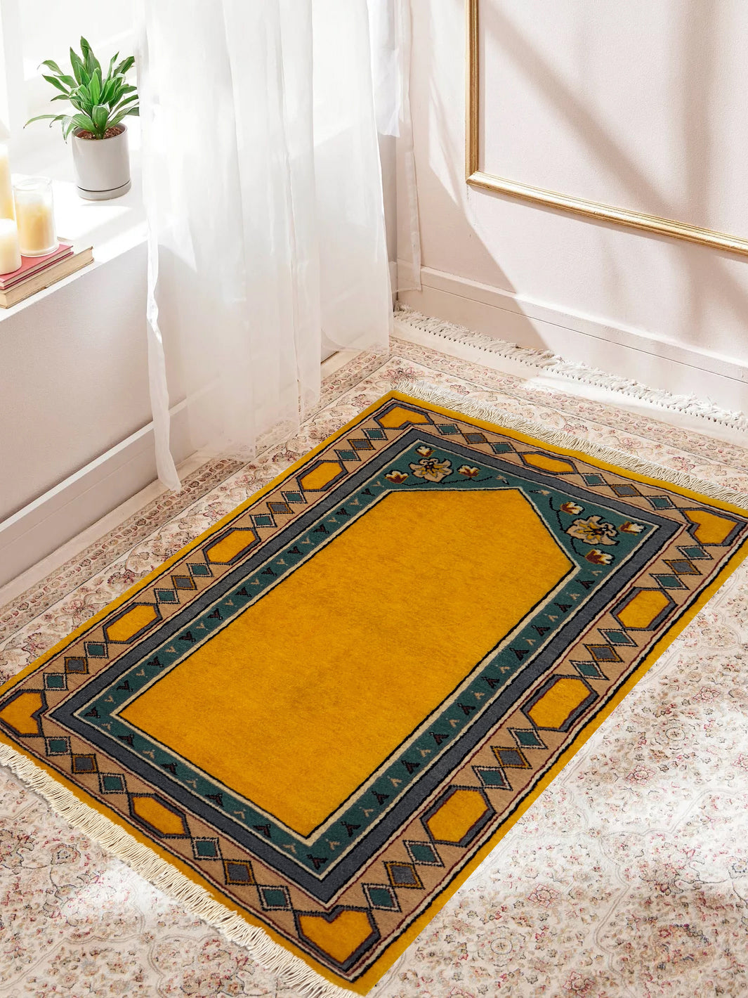 Royal Yellow Prayer Rug - AR2580