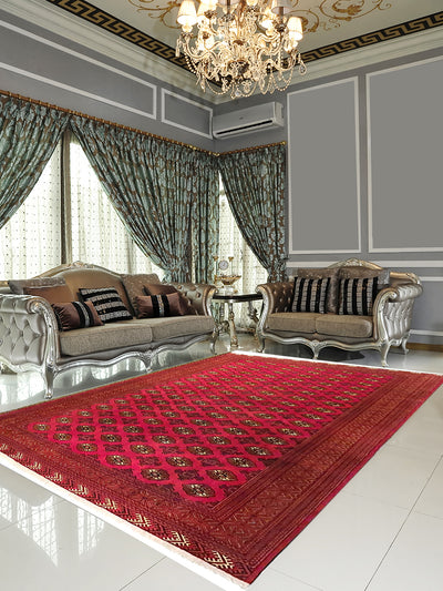 Turkman Allover Bukhara Design - 9.11 X 12.0 FT - AR2802