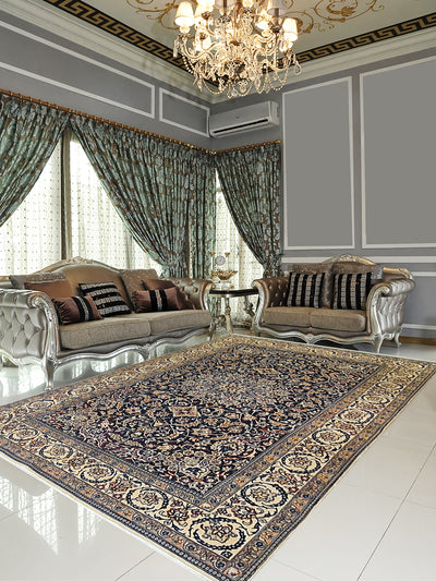 Persian Nain Blue With Cream Border - AR0383