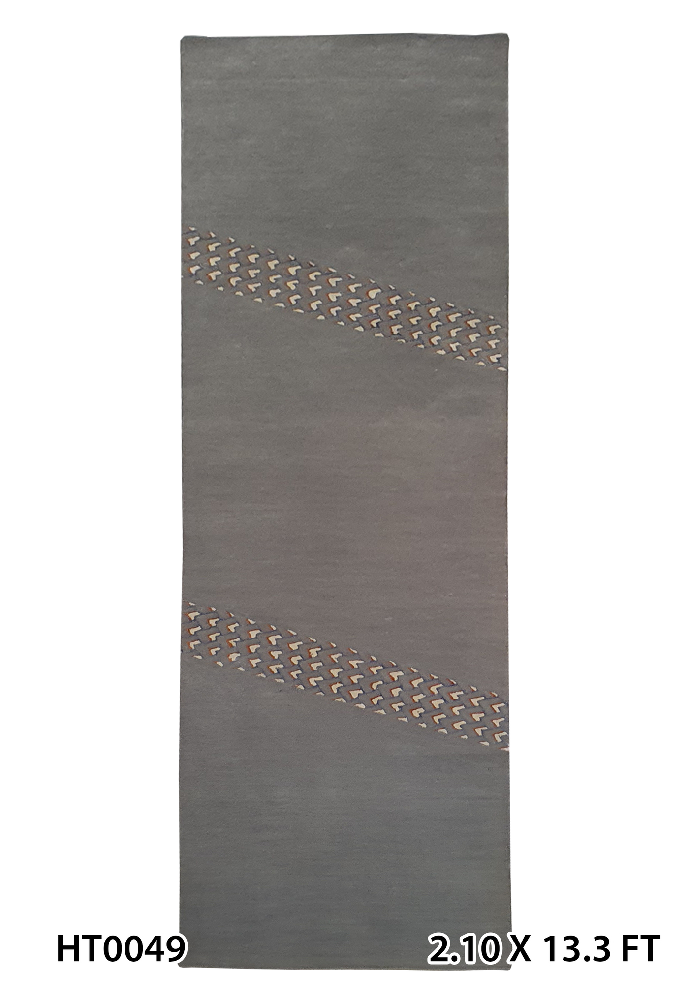 SUPERFINE HAND TUFTED SILK & WOOL SOFT GREEN WITH LINEAR CENTRE FLOW DESIGN RUNNER - HT0049