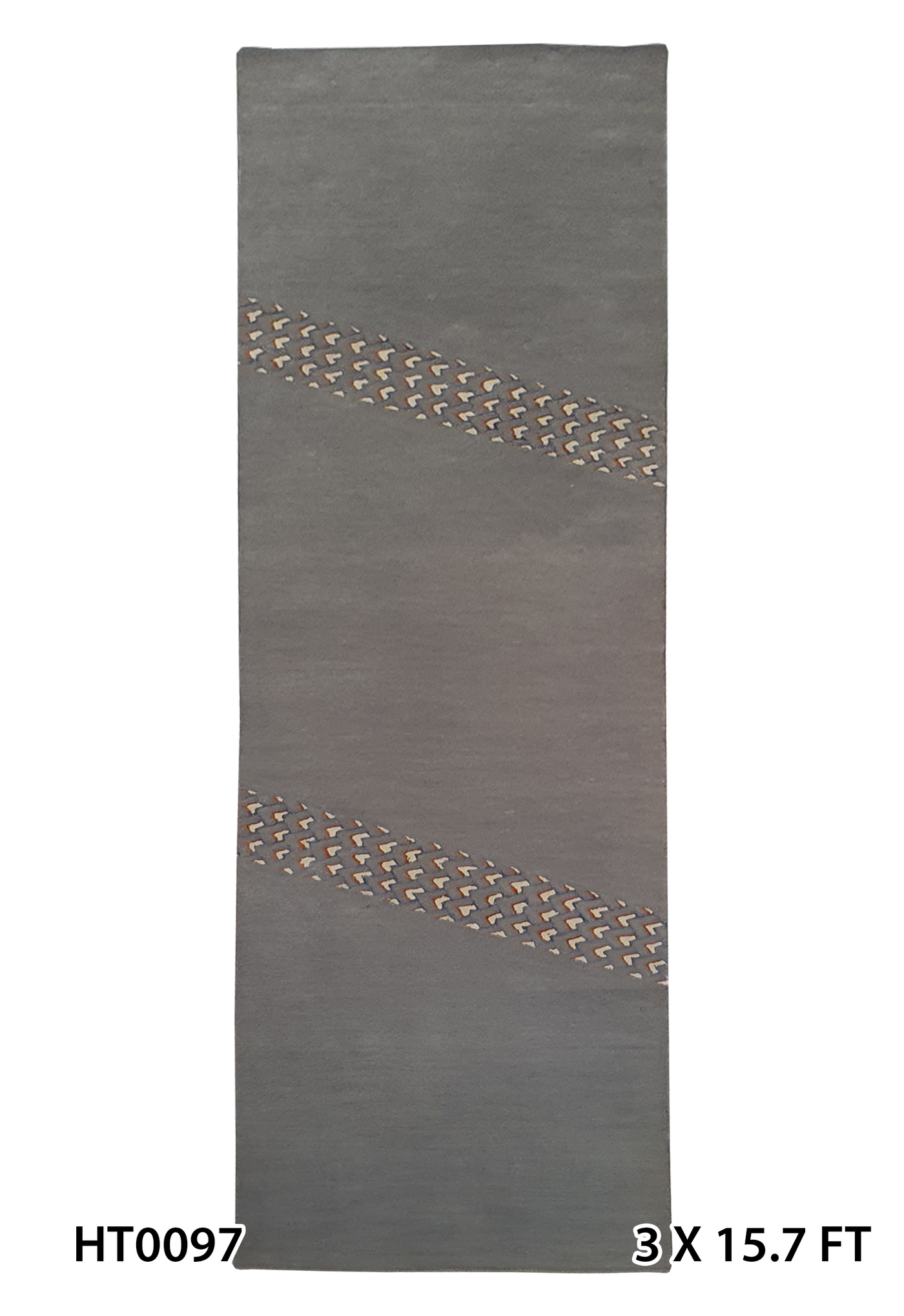 SUPERFINE HAND TUFTED SILK & WOOL SOFT GREEN WITH LINEAR CENTRE FLOW DESIGN RUNNER - HT0097