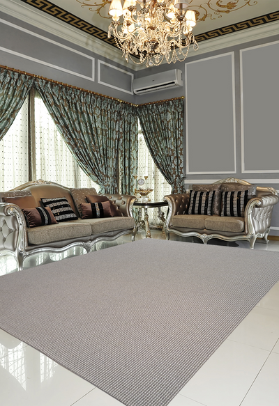 MACHINE MADE VELVET SPRING STRIPES CREAM & GREY - MM060
