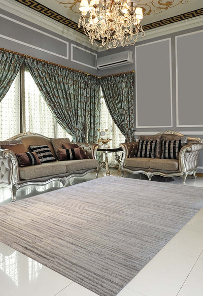 HAND TUFTED MERINO WOOL CREAM WITH GREY TOUCH OF WOOL - HT0042