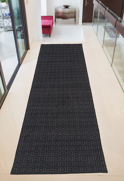 MACHINE MADE EMBOSS BOX DESIGN BLACK & WHITE RUNNER - MM045