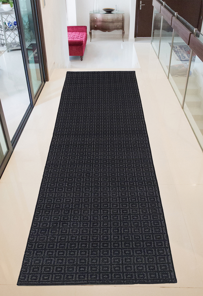 MACHINE MADE EMBOSS BOX DESIGN BLACK & WHITE RUNNER - MM046