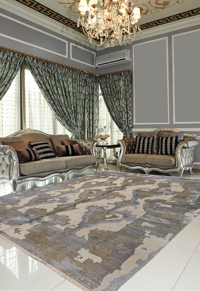 Superfine Galaxy Broken Design Brown, Cream and Light Blue-VP177