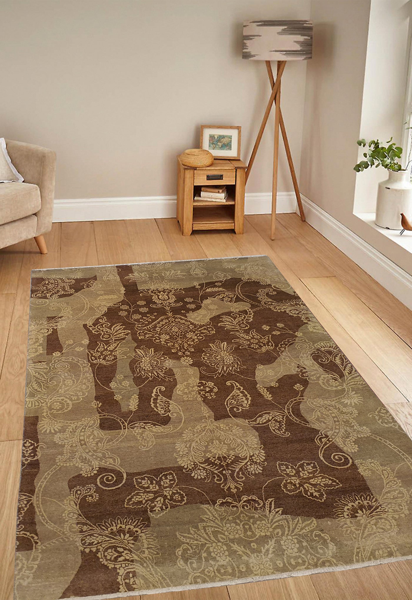 Superfine Classic Floral Wool Allover Artwork -VP036