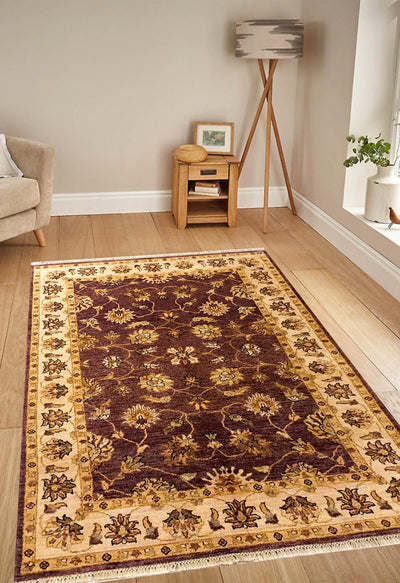 Indo Khazak Design Purple and Cream - AR0626