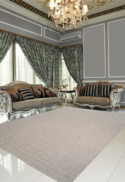 MACHINE MADE MODERN CREAM WITH MULTICOLOUR DOTS - MM059