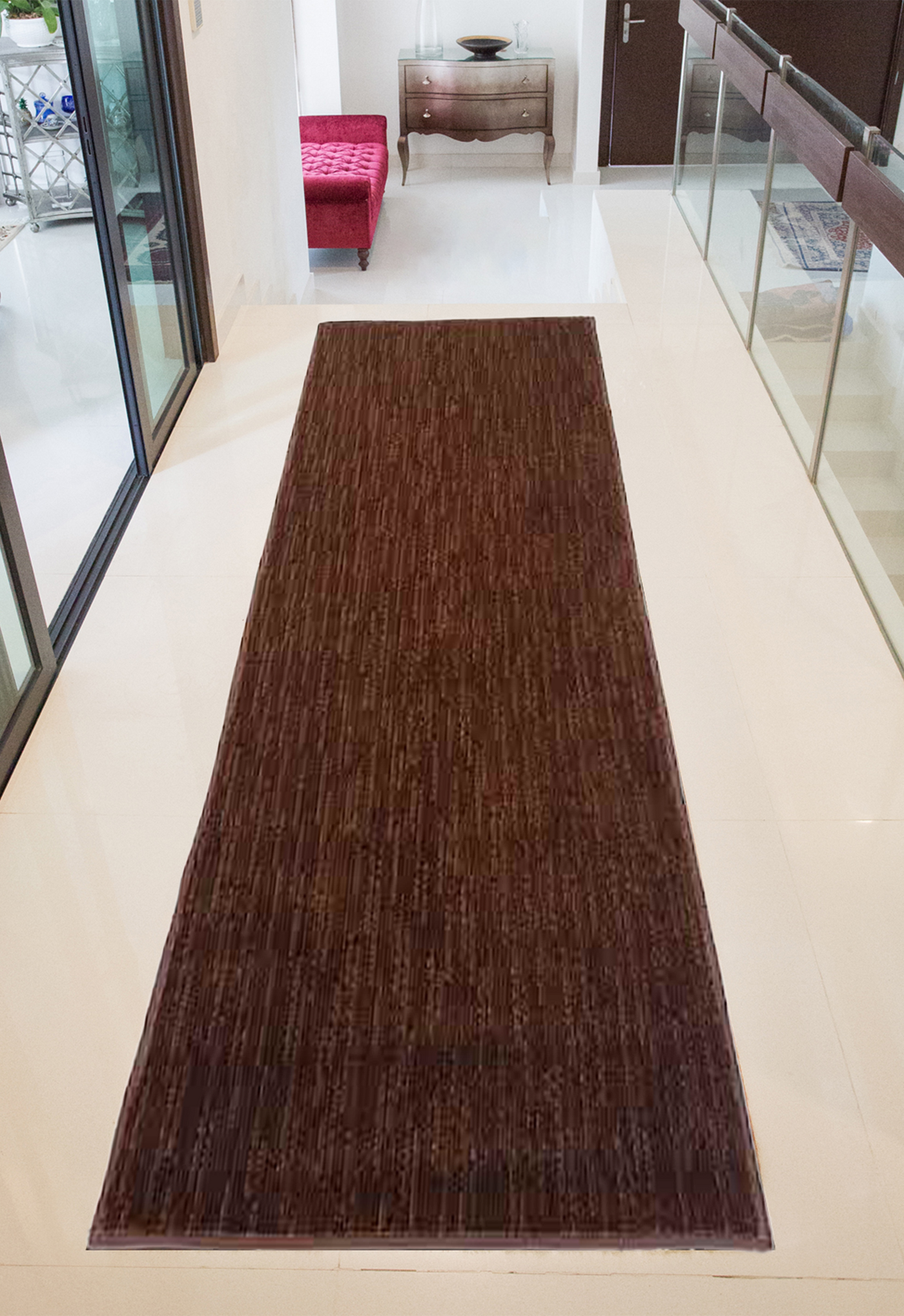MACHINE MADE LIGHT & DARK BROWN RUNNER - MM052
