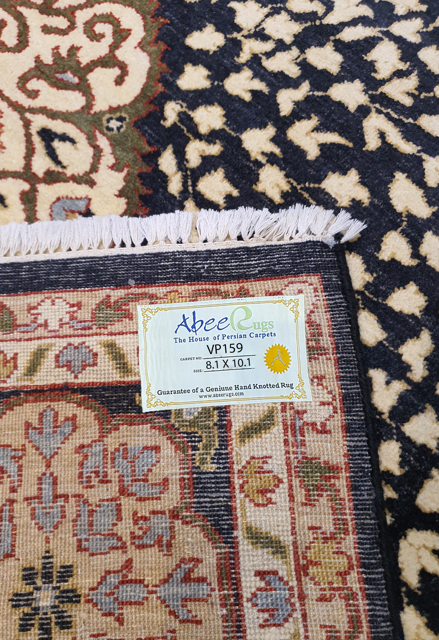 Superfine Persian Joshgan Wool Black With Beautiful Fine Work Of Art Geometric Design-VP159