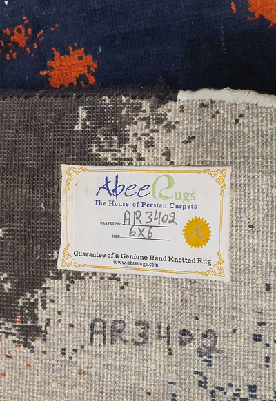 Superfine Gabbeh Round ,Blue ,Brown And Rust Colour-AR3402