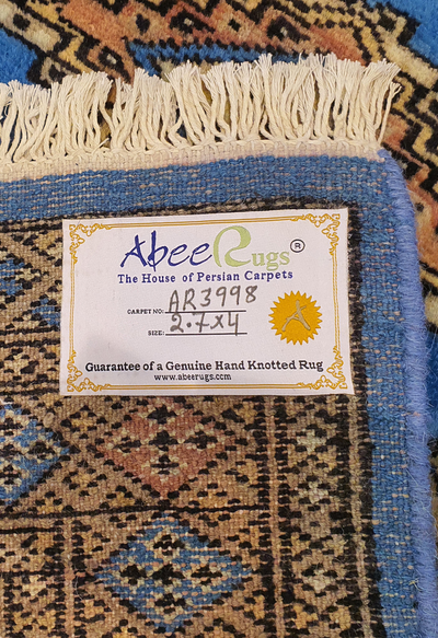 SUPERFINE BUKHARA LIGHT BLUE & BROWN WITH 4 MEDALLION - AR3998