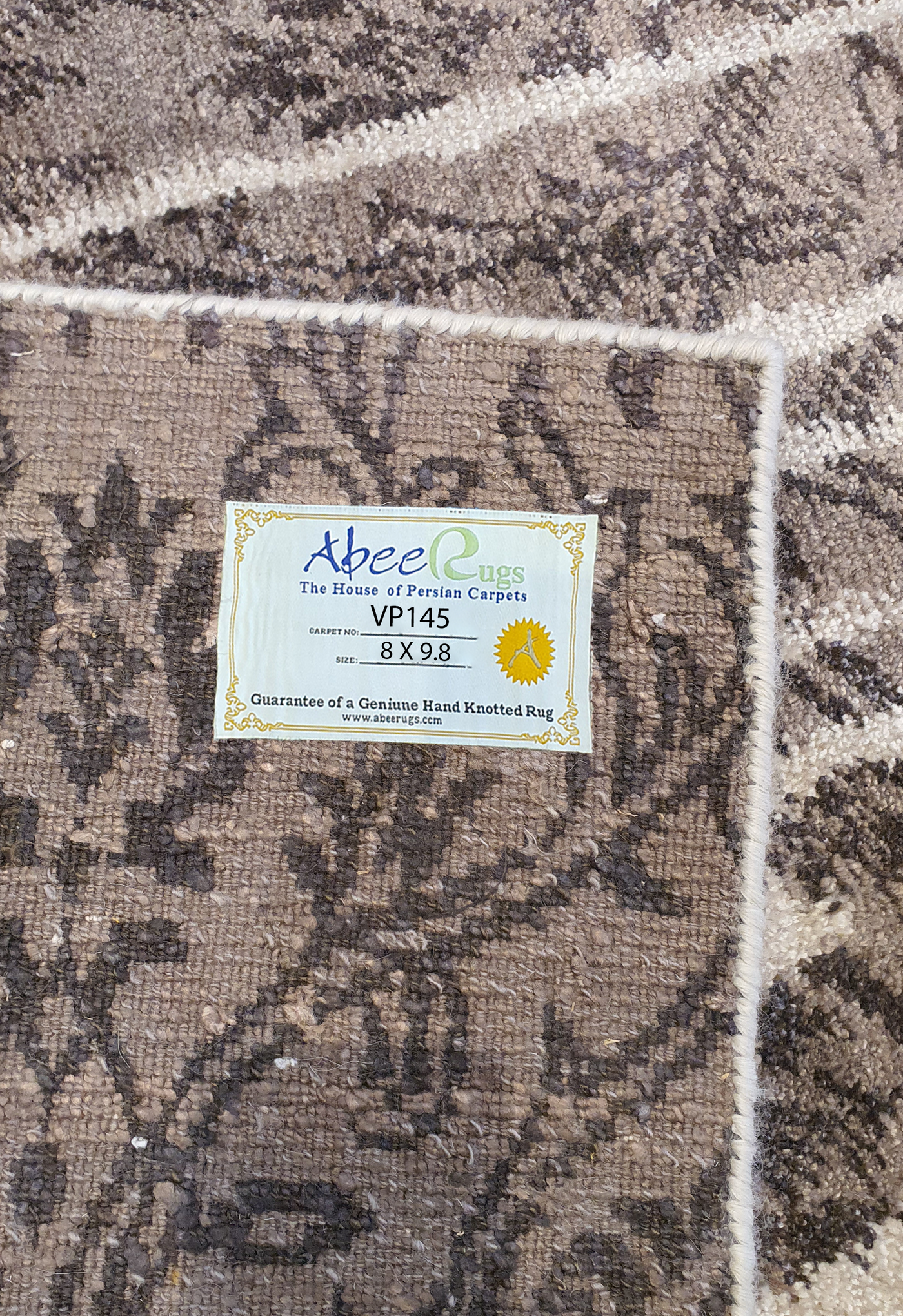 Superfine Galaxy One Side Broken Design Silk and Wool Brown and Cream-VP145