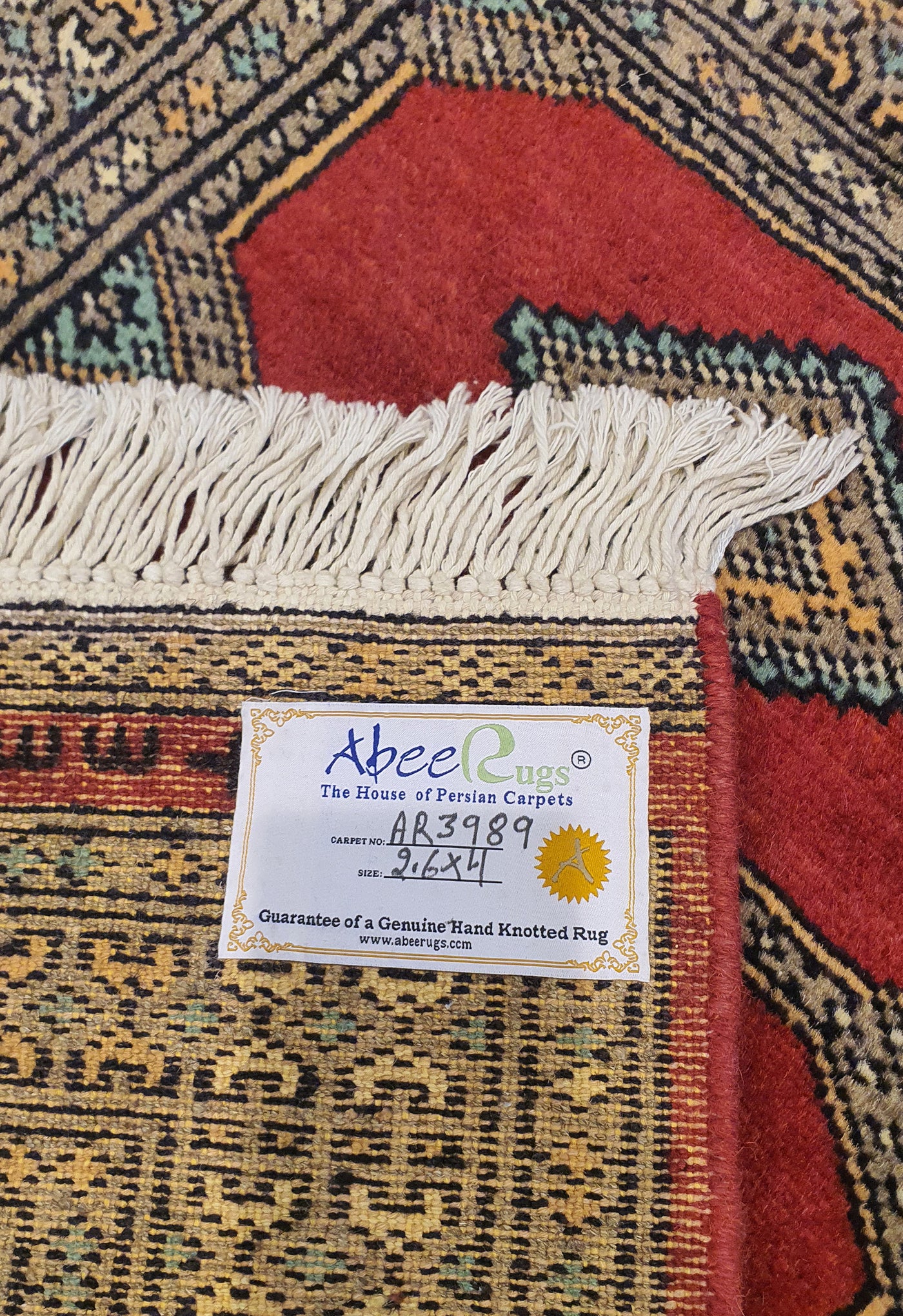 SUPERFINE BUKHARA RED WITH 5 MEDALLION & GREY BORDER - AR3989