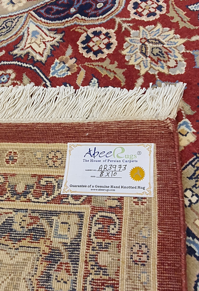 SUPERFINE PAK PERSIAN AUBUSSON KIRMAN WOOL WITH A LONG RED MEDALLION & BLURRED BORDER - AR3973